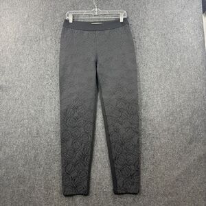 Anne Fontaine Delores Leggings Women's 40 Black Floral Stretch Side Zip